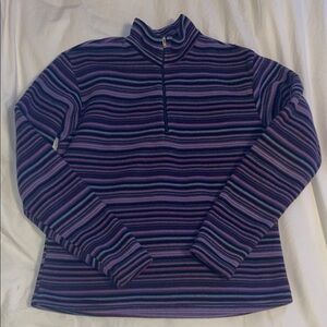 Patagonia Striped Purple Half-Zip Fleece Pullover